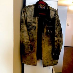 Distressed black Avirex 100 pecante leather made in Newyork ny great condition